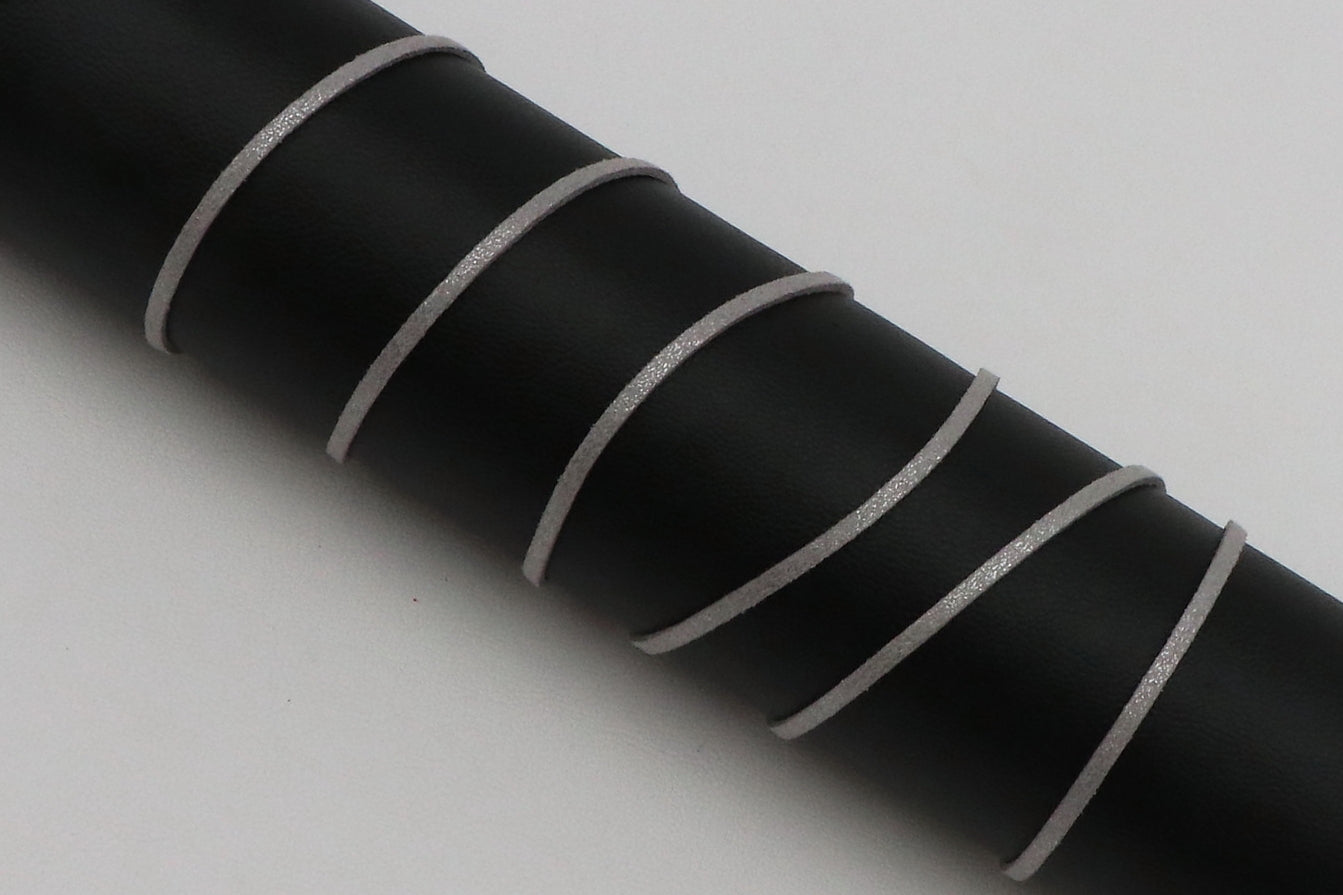 Lederband Glitzer "hellgrau"