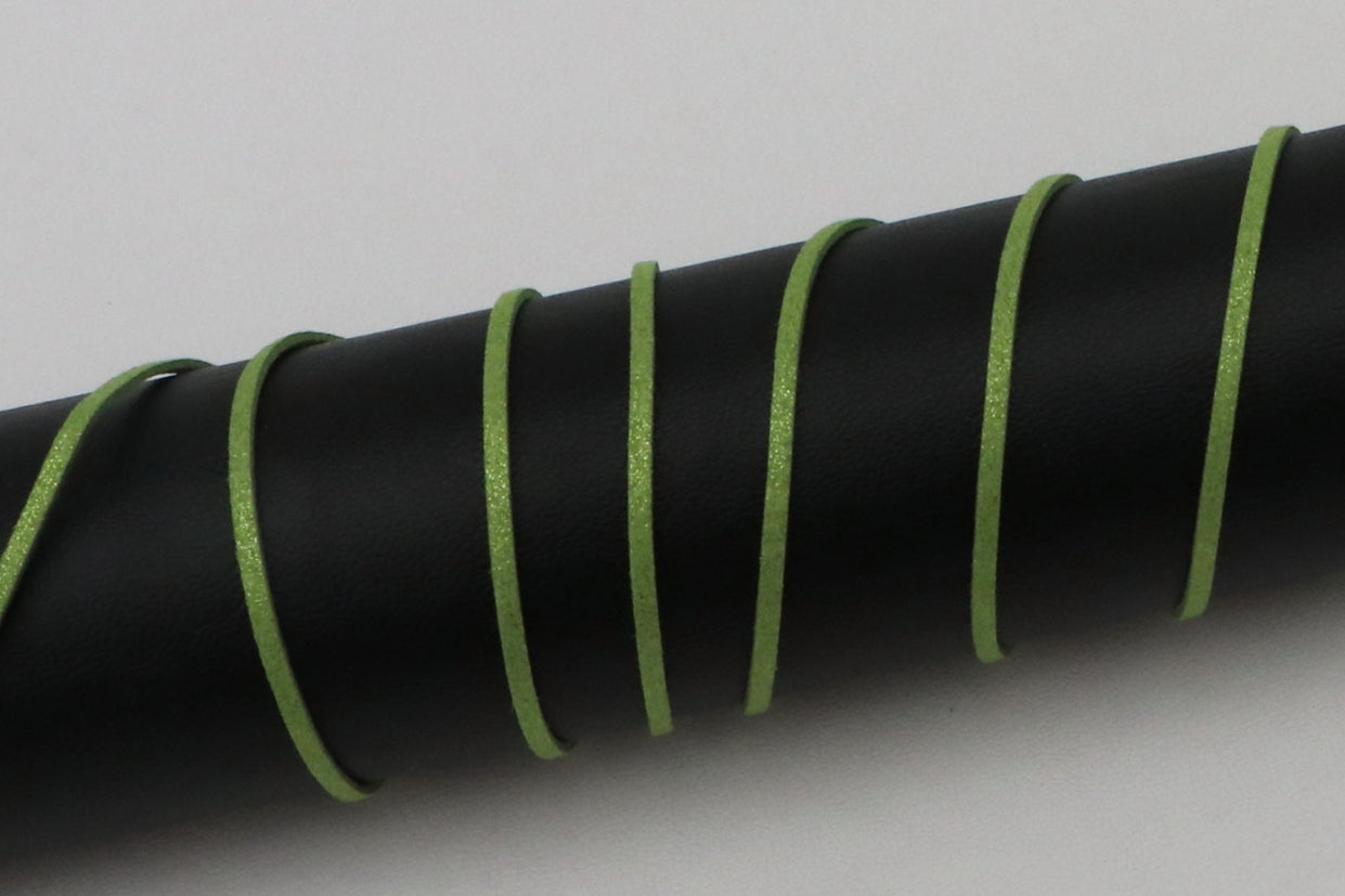 Lederband Glitzer "apfelgrün"