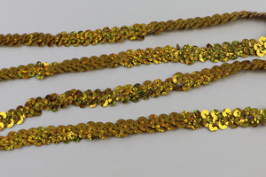 Paillettenborte holo elastisch "gold"