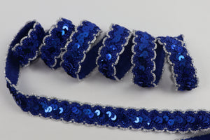 Borte Pailletten "blau"