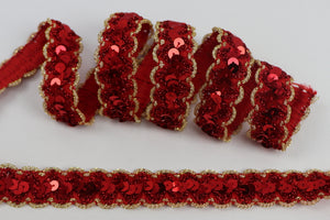 Borte Pailletten "rot"