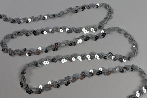 Band Pailletten metallic "silber"