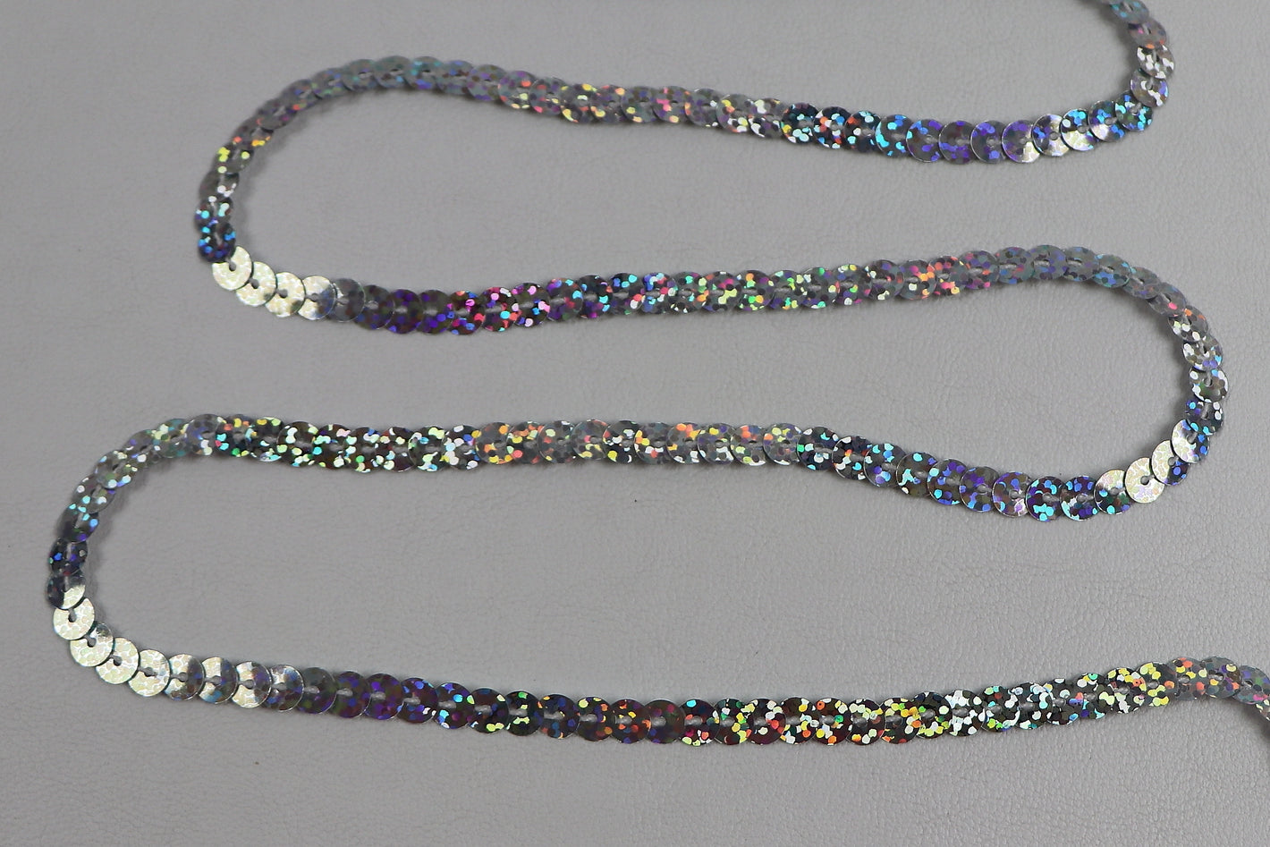 Band Pailletten holo "silber"