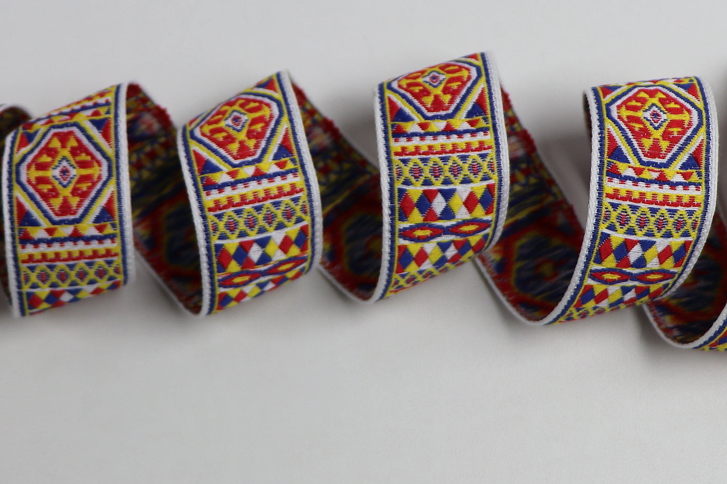 Jacquardborte 30mm "gelb-rot"
