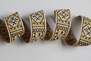 Jacquardborte 30mm "gelb-weiss"