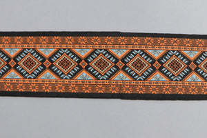 Jacquardborte 50mm "orange-hellblau"