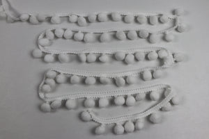 Pompon-Borte gross "weiss"