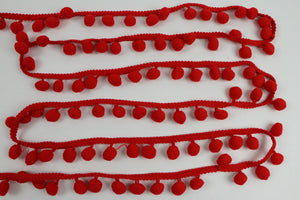 Pompon-Borte gross "rot"
