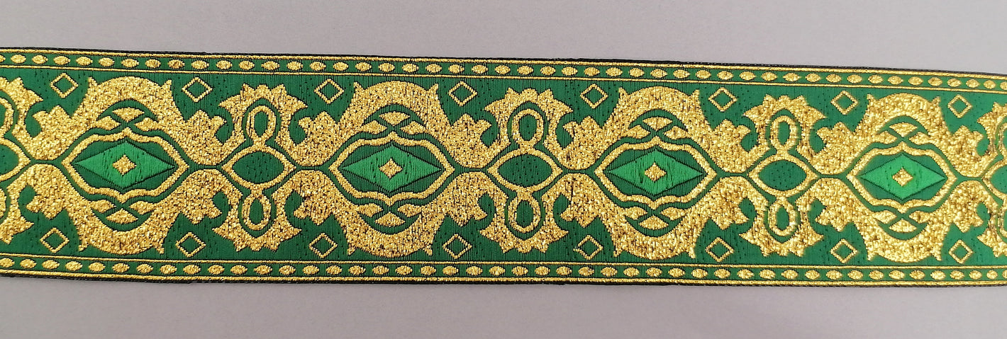Jacquardborte Wappen "grün-gold"