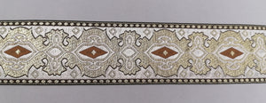 Jacquardborte Wappen "braun-écru-gold"