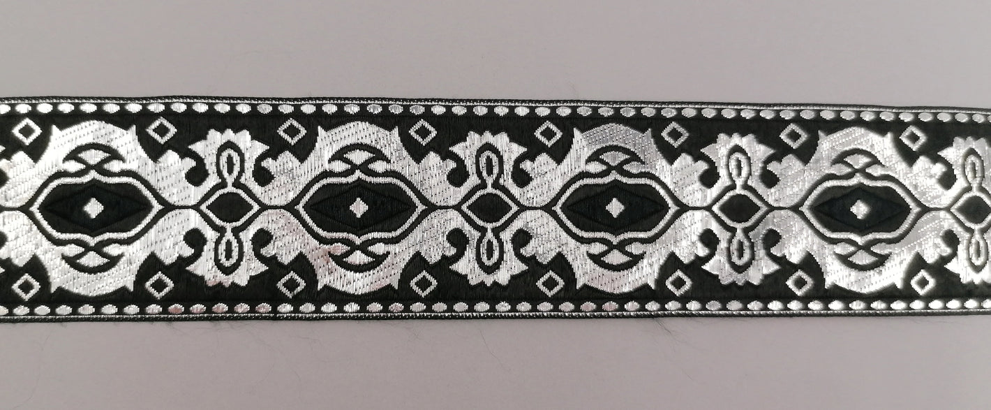 Jacquardborte Wappen "schwarz-silber"