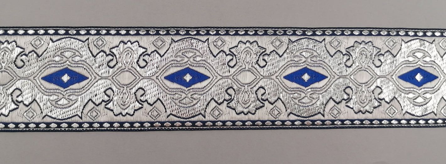Jacquardborte Wappen "blau-weiss-silber"