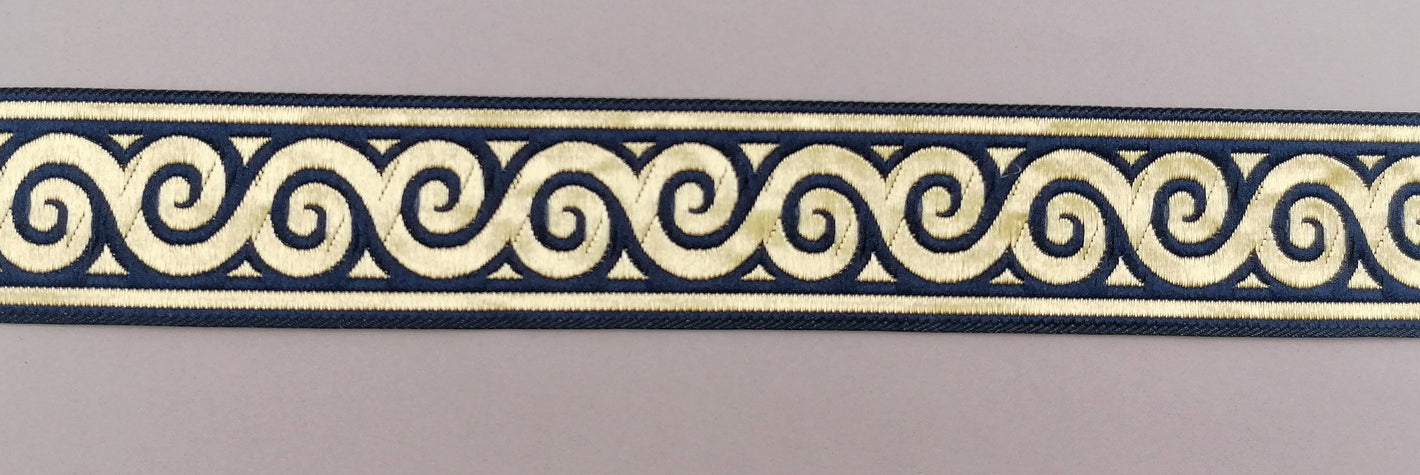 Jacquardborte 38mm "marine-gold"