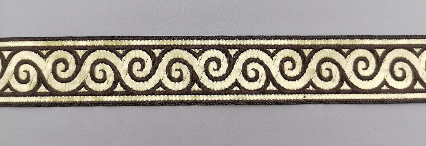 Jacquardborte 35mm "braun-gold"