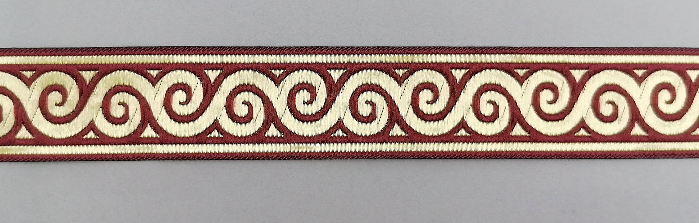 Jacquardborte 35mm "bordeaux-gold"
