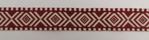 Jacquardborte 38mm "bordeaux-écru"