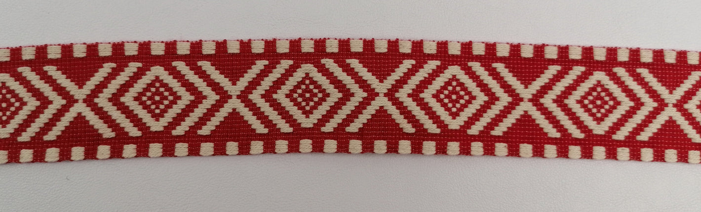 Jacquardborte 38mm "rot-écru"