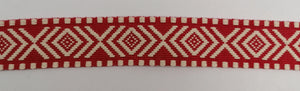 Jacquardborte 38mm "rot-écru"