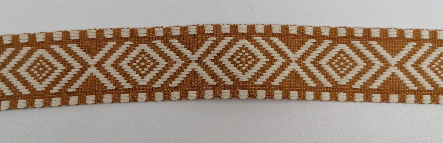 Jacquardborte 38mm "camel-écru"
