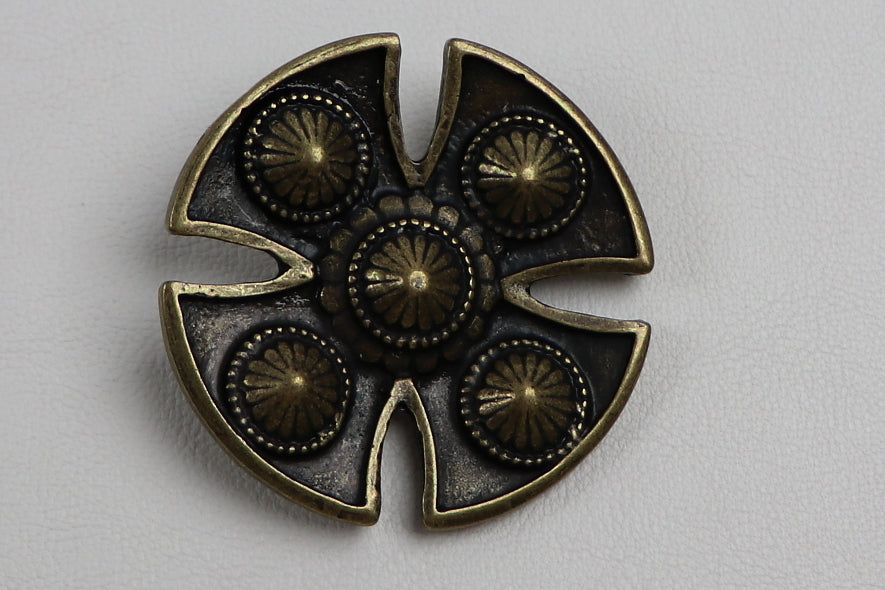 Nieten - Beschlag Templerkreuz "altmessing