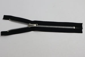 Reissverschluss mit Metallkrampe "silber"