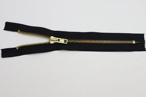 Reissverschluss mit Metallkrampe "gold"