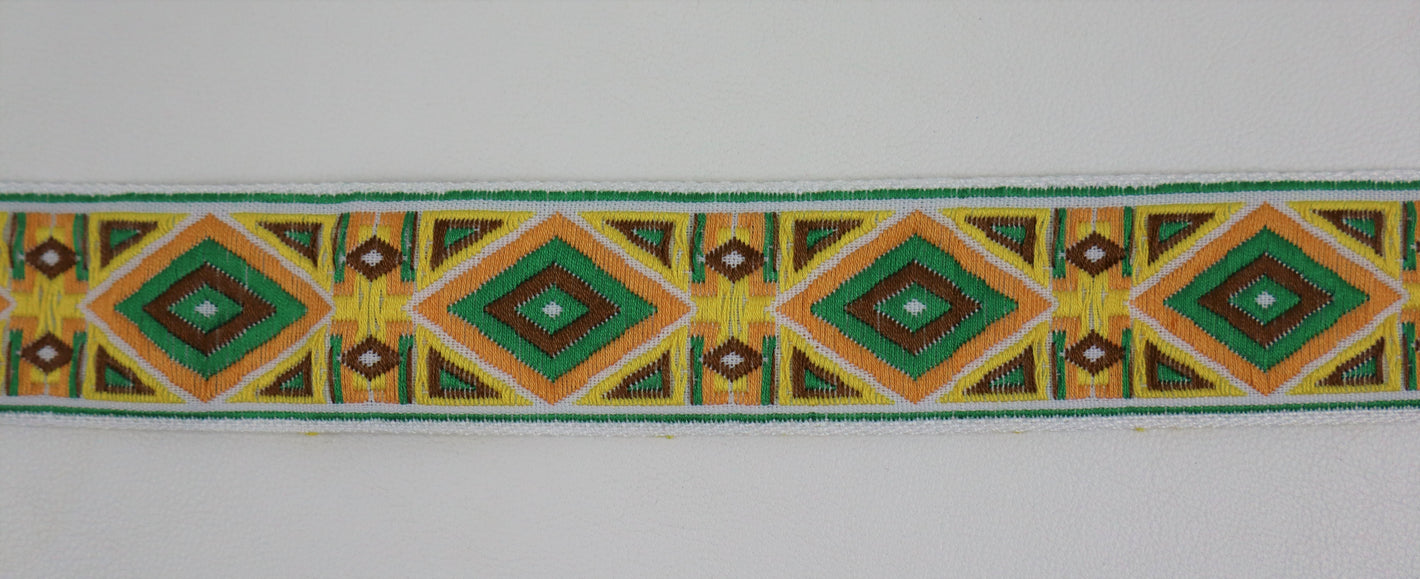 Jacquardborte 30mm "grün-orange-gelb"