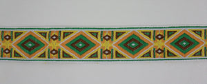 Jacquardborte 30mm "grün-orange-gelb"