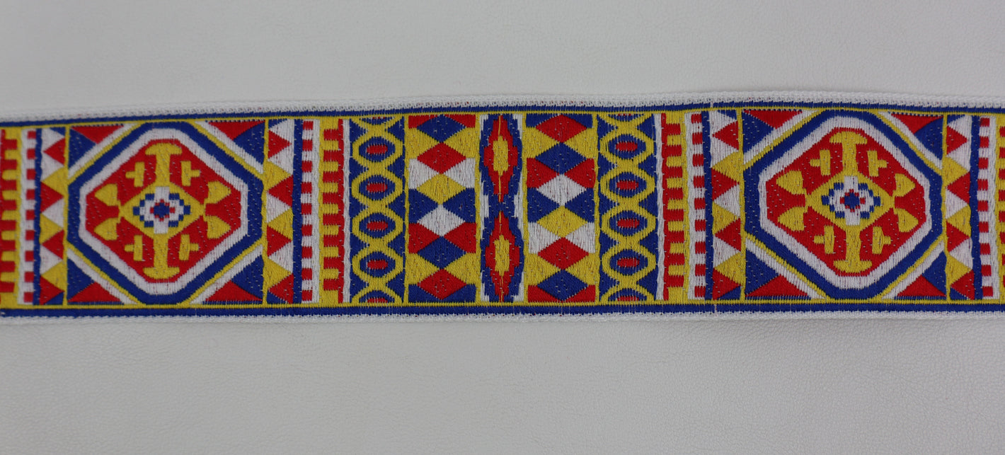 Jacquardborte 50mm "blau-gelb"