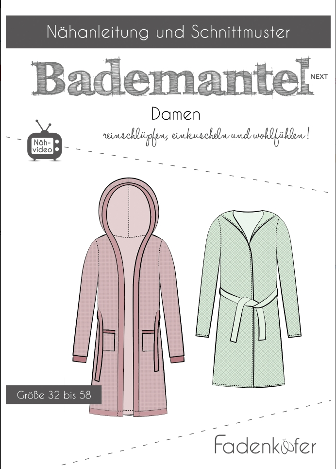 Schnittmuster Bademantel Damen