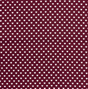 Popeline Herzen "bordeaux"