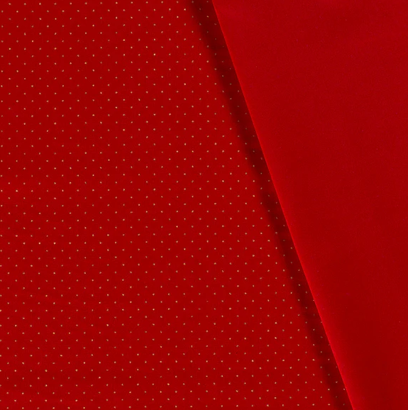 Popeline goldene Punkte "rot"