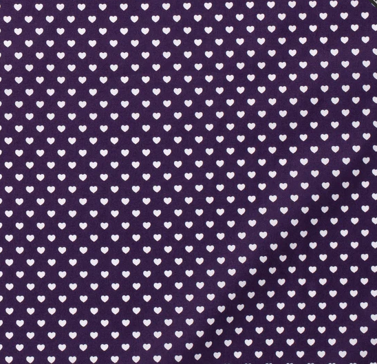 Popeline Herzen "aubergine"