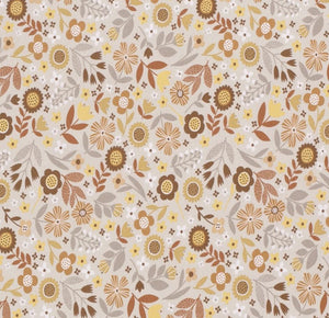 Jersey Blumen "beige"