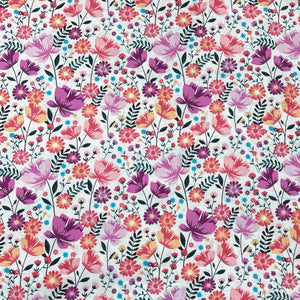 Popeline Blumen "pink"