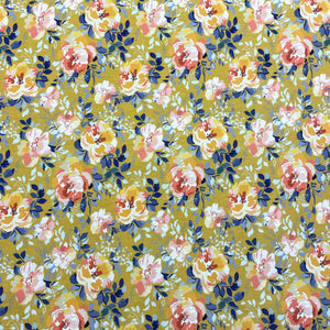 Jersey Blumen "senf"