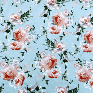 Viskose Blumen "hellblau"