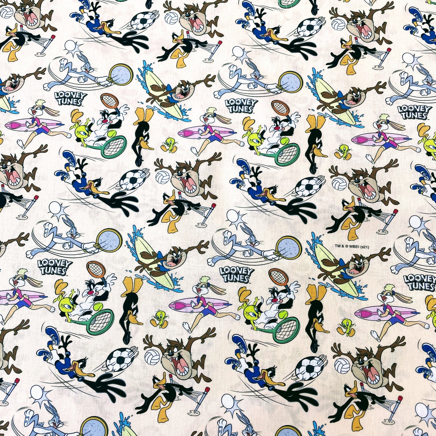 Popeline Zeichentrickfiguren Looney Tunes "écru"