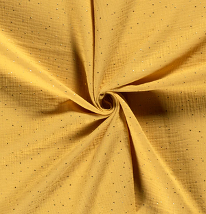 Musselin goldene Punkte "ocker"