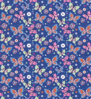 Popeline Schmetterlinge "blau"