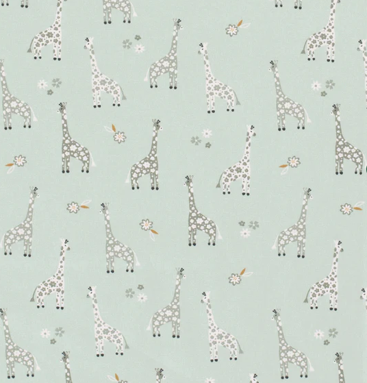 Popeline Giraffen "mint"