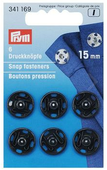Prym Druckknöpfe zum Annähen  15mm "schwarz"