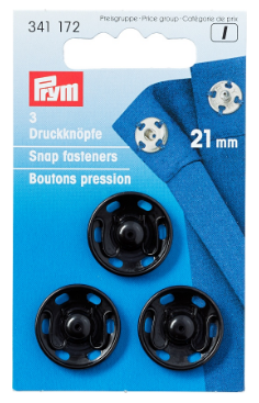 Prym Druckknöpfe zum Annähen 21mm "schwarz"