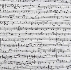 Baumwolle Musiknoten "weiss"