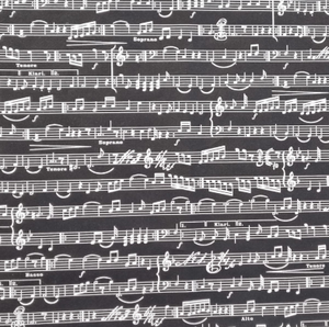 Baumwolle Musiknoten "schwarz"