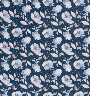 Softshell Blumen "marine"