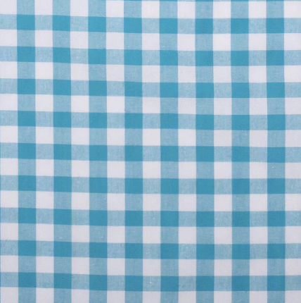Popeline Karo "aqua"