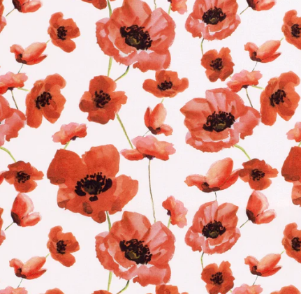 Popeline Mohn "weiss"