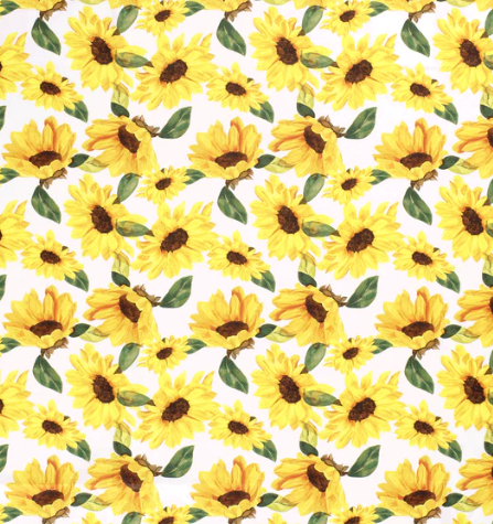Popeline Sonnenblumen "weiss"