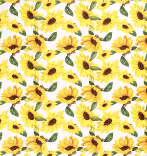 Popeline Sonnenblumen "weiss"